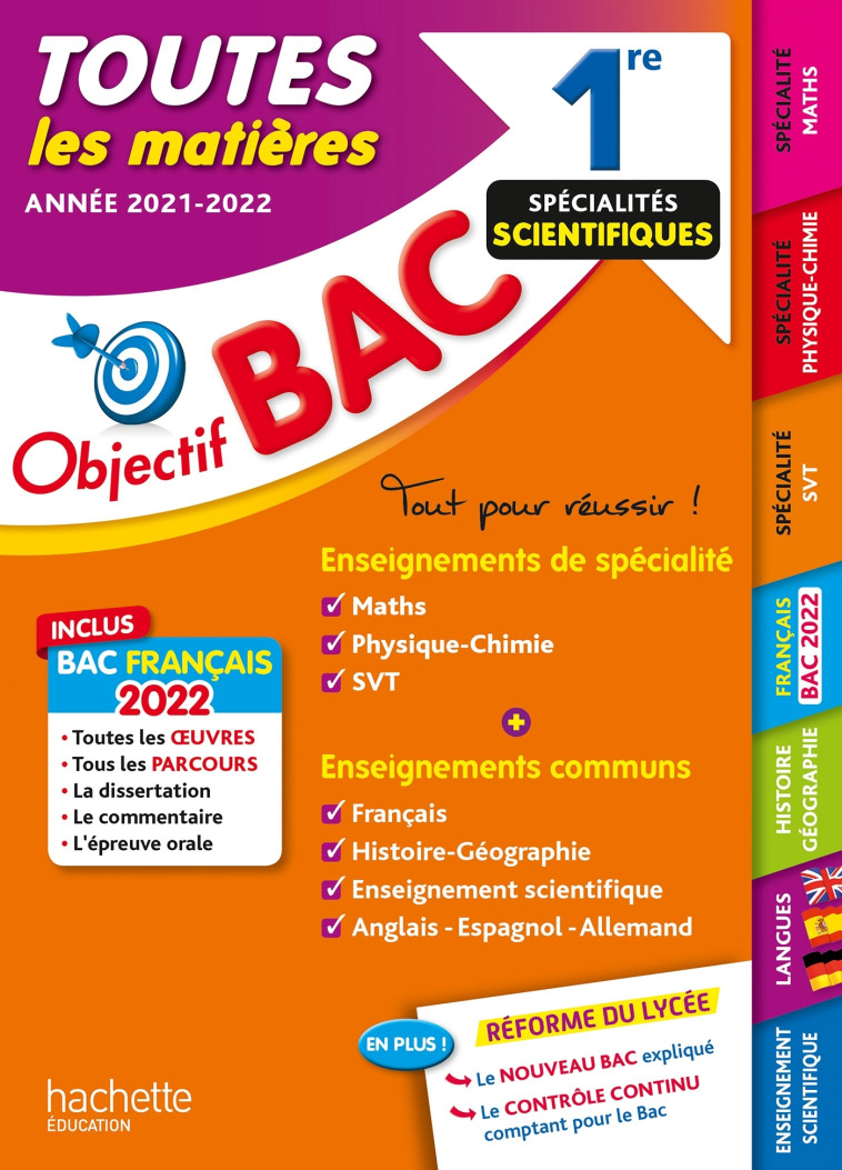 Objectif Bac Toutes les matières 1re Spécialités scientifiques BAC 2022 - Isabelle Lisle - HACHETTE EDUC