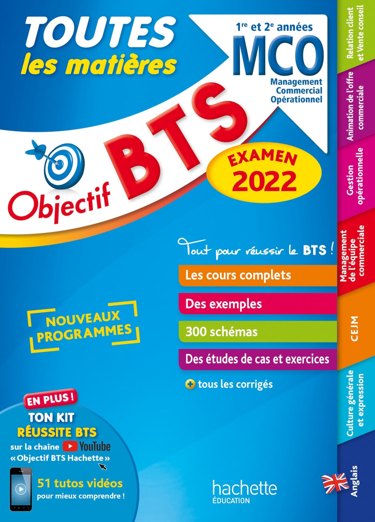 Objectif BTS MCO (1re et 2e années) - Toutes les matières, examen 2022 - Bruno Bonnefous - HACHETTE EDUC