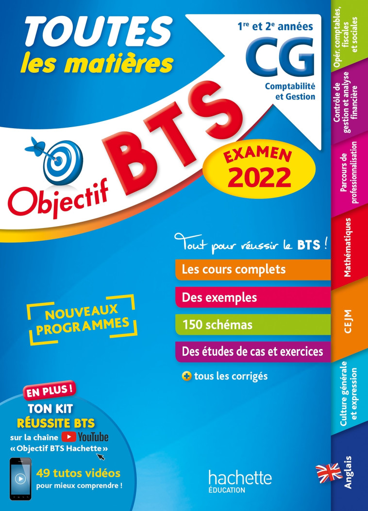 Objectif BTS CG (1re et 2e années) - Toutes les matières, examen 2022 - Bruno Bonnefous - HACHETTE EDUC