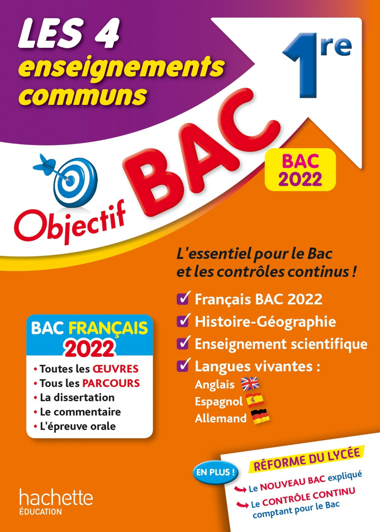 Objectif BAC 1re Les 4 Enseignements communs BAC 2022 - Arnaud Léonard - HACHETTE EDUC