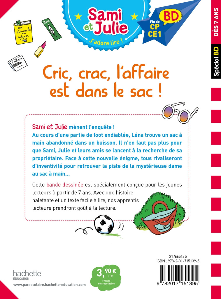 Sami et Julie BD : Cric, crac, L'affaire est dans le sac ! - Thérèse Bonté - HACHETTE EDUC