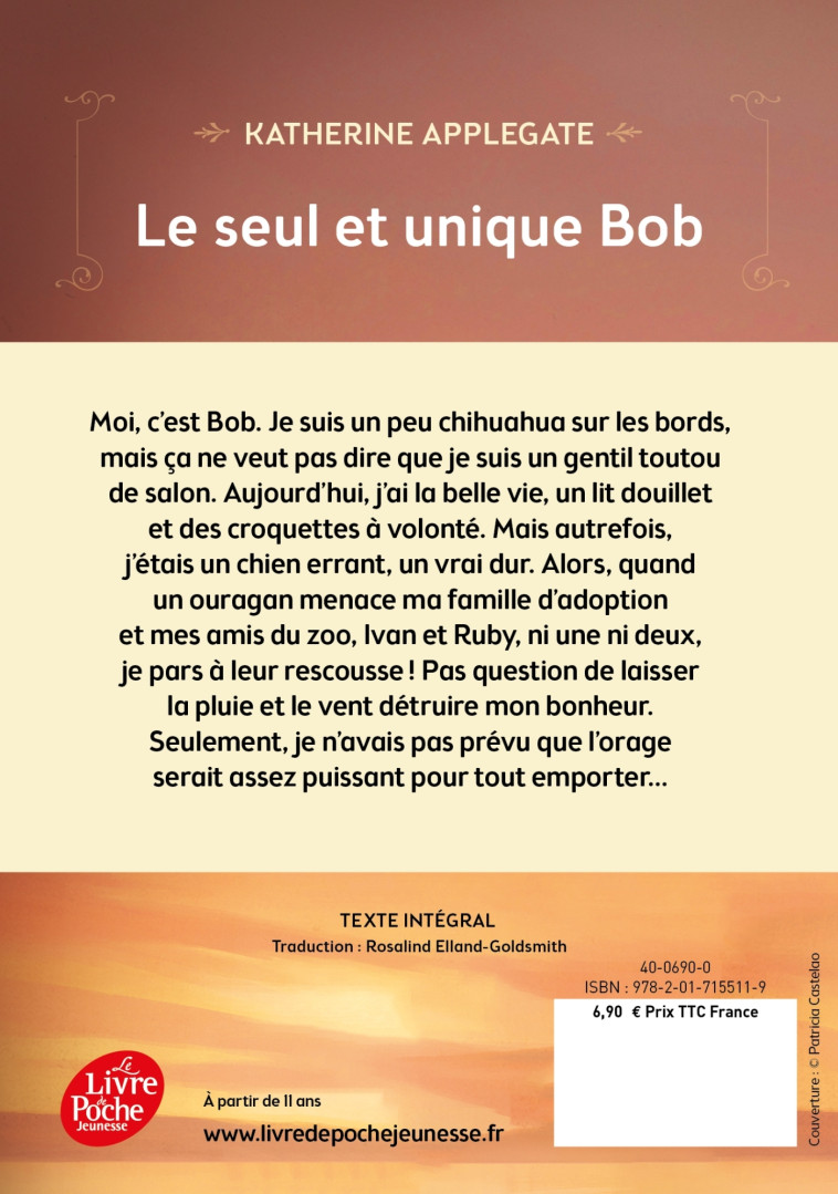 Le seul et unique Bob - Rosalind Elland-Goldsmith - POCHE JEUNESSE