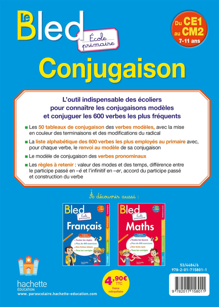 BLED Conjugaison Ecole primaire Du CE1 au CM2 - Daniel Berlion - HACHETTE EDUC