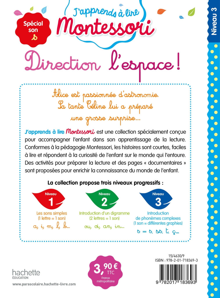 Direction l'espace ! niveau 3 - J'apprends à lire Montessori - Gwenaëlle Doumont - HACHETTE EDUC