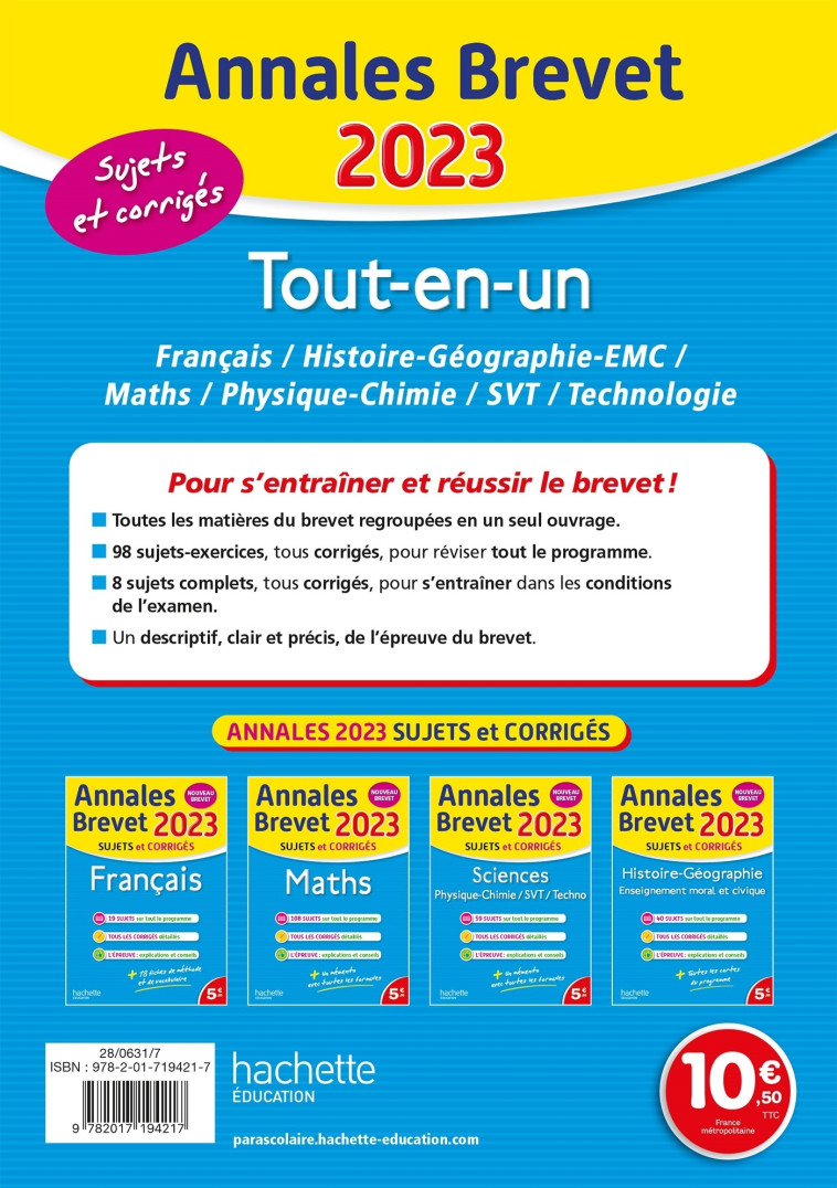 Annales BREVET 2023 Tout-en-un - Brigitte Réauté - HACHETTE EDUC