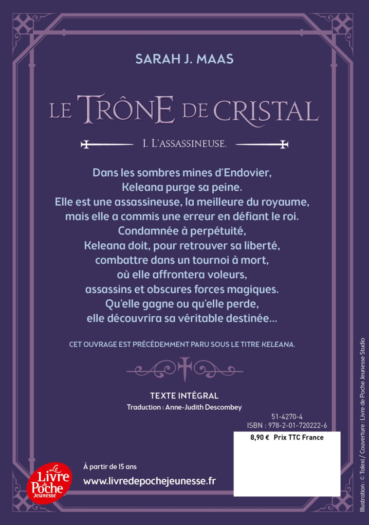 Le trône de cristal - Tome 1 - Sarah J. Maas - POCHE JEUNESSE