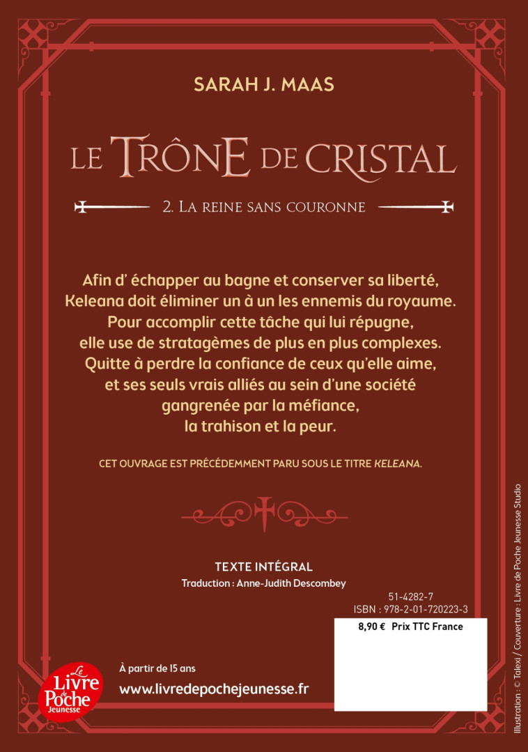 Le trône de cristal - Tome 2 - Sarah J. Maas - POCHE JEUNESSE