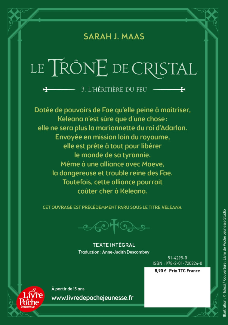 Le trône de cristal - Tome 3 - Sarah J. Maas - POCHE JEUNESSE