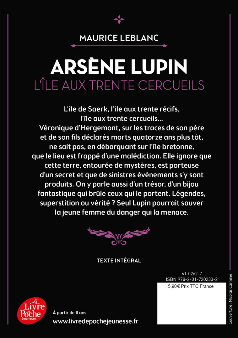 Arsène Lupin - L'ile aux trente cercueils - Maurice Leblanc - POCHE JEUNESSE