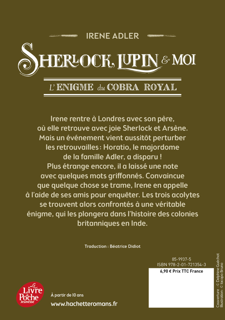 Sherlock, Lupin et moi - Tome 7 - Béatrice Didiot - POCHE JEUNESSE