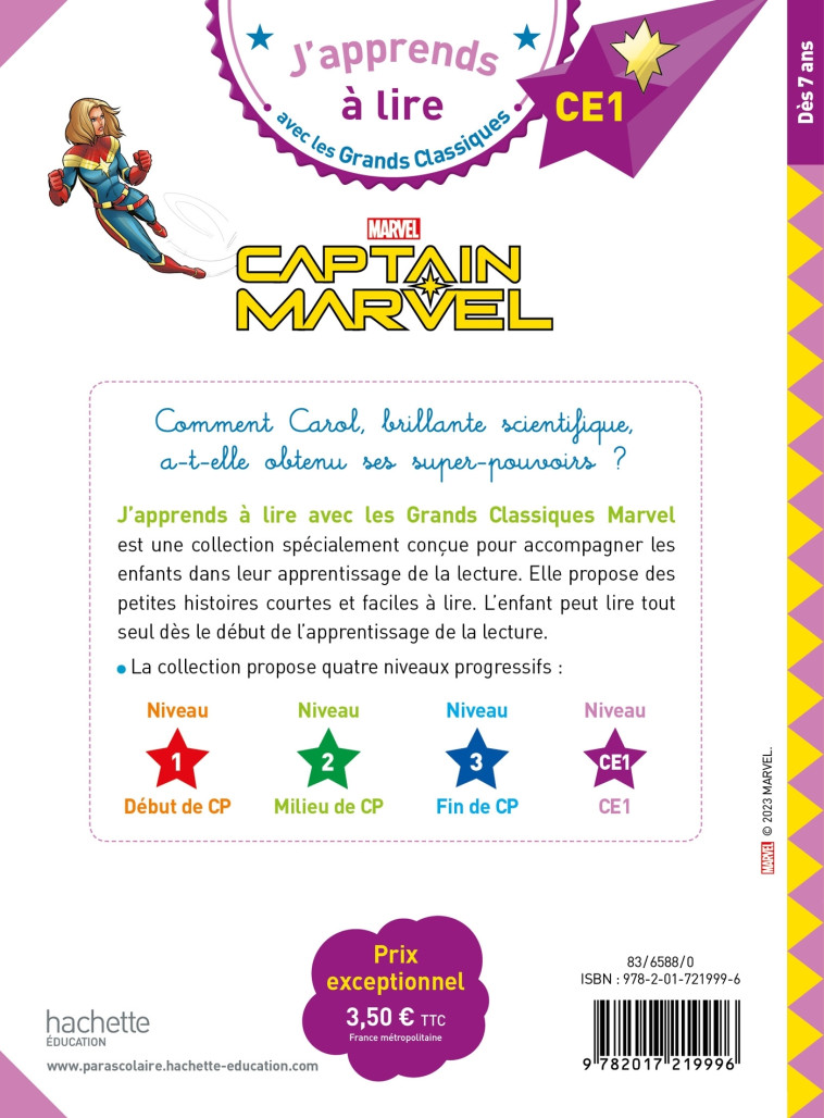 Disney - Marvel - Captain Marvel, CE1 - Isabelle Albertin - HACHETTE EDUC