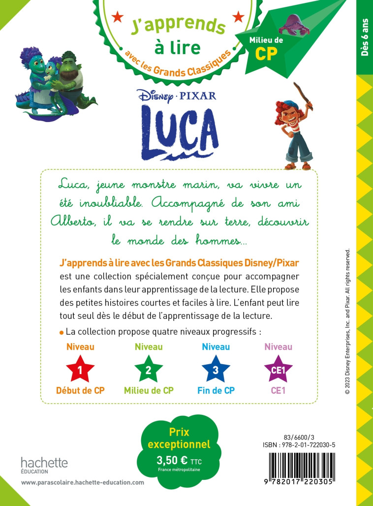 Disney - Luca, CP Niveau 2 - Isabelle Albertin - HACHETTE EDUC