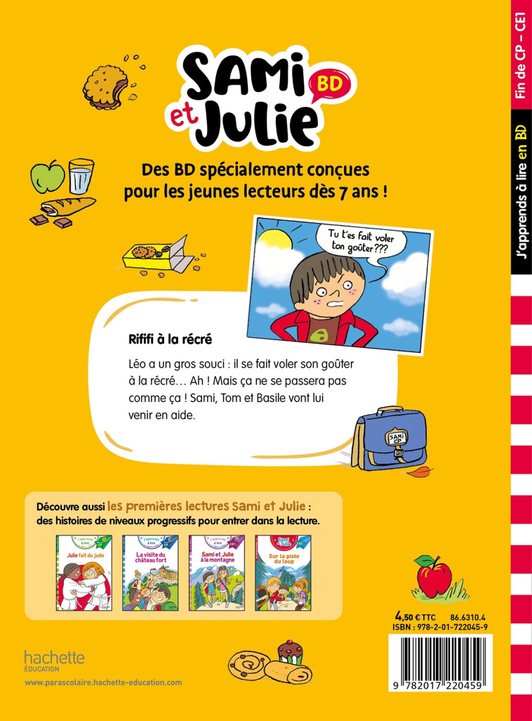 Sami et Julie BD Fin de CP-CE1 - Rififi à la récré - Thérèse Bonté - HACHETTE EDUC