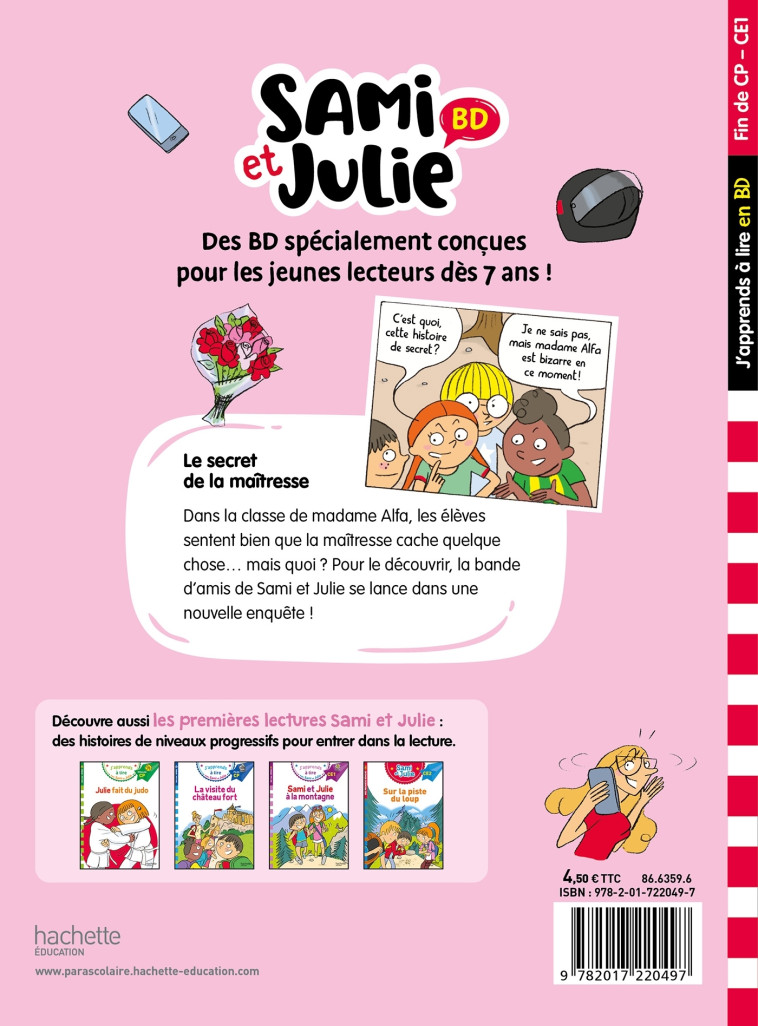 Sami et Julie BD Fin de CP-CE1 - Le secret de la maîtresse - Thérèse Bonté - HACHETTE EDUC