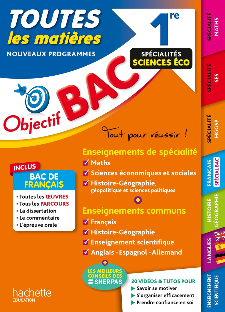 Objectif BAC 2025 - 1re Spécialités sciences éco Toutes les matières - Isabelle Lisle - HACHETTE EDUC