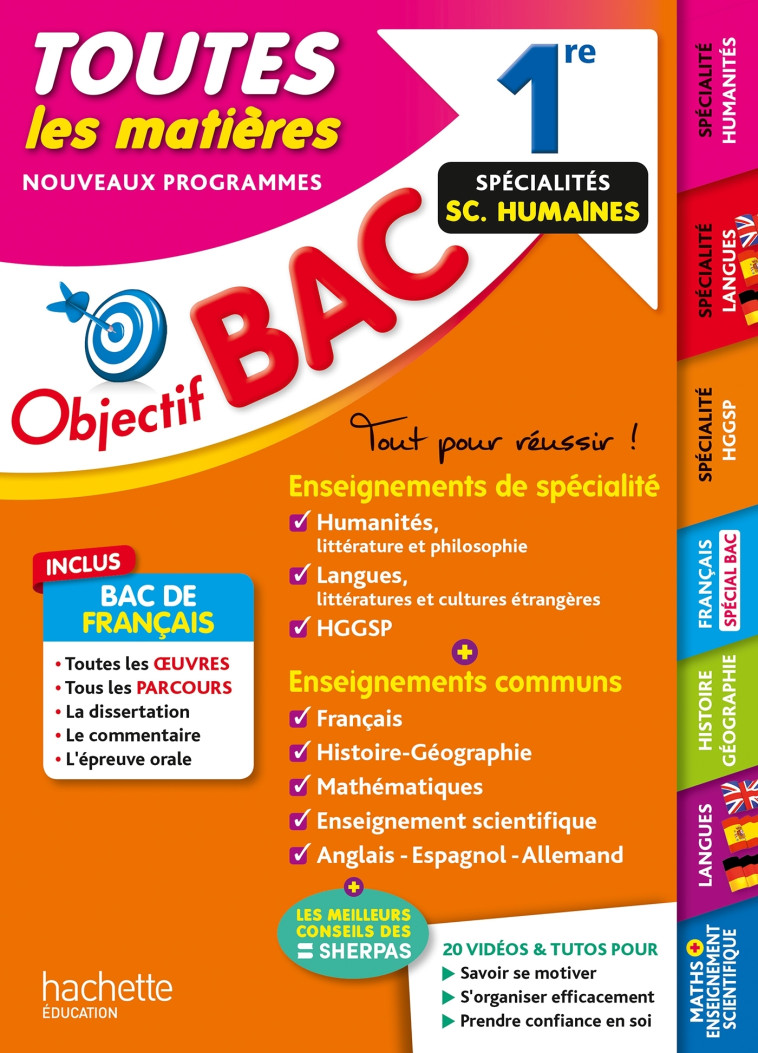 Objectif BAC 2025 - 1re Spécialités Sciences humaines Toutes les matières - Laurence Teper - HACHETTE EDUC