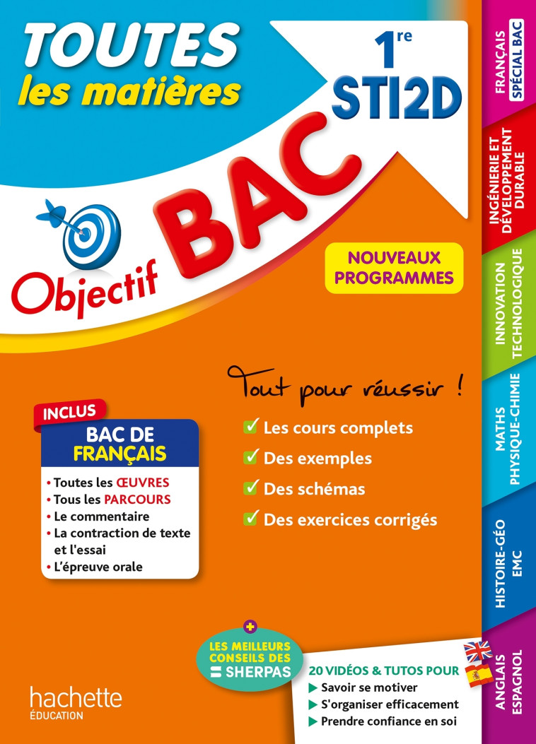 Objectif BAC 2025 - 1re STI2D Toutes les matières - Catherine Duffau - HACHETTE EDUC