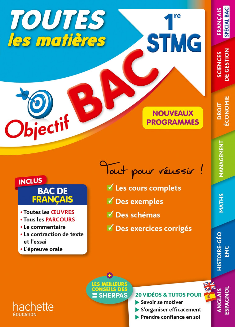 Objectif BAC 2025 - 1re STMG Toutes les matières - Catherine Duffau - HACHETTE EDUC