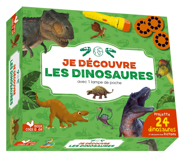 Je découvre les dinosaures - coffret avec lampe -   - DEUX COQS D OR