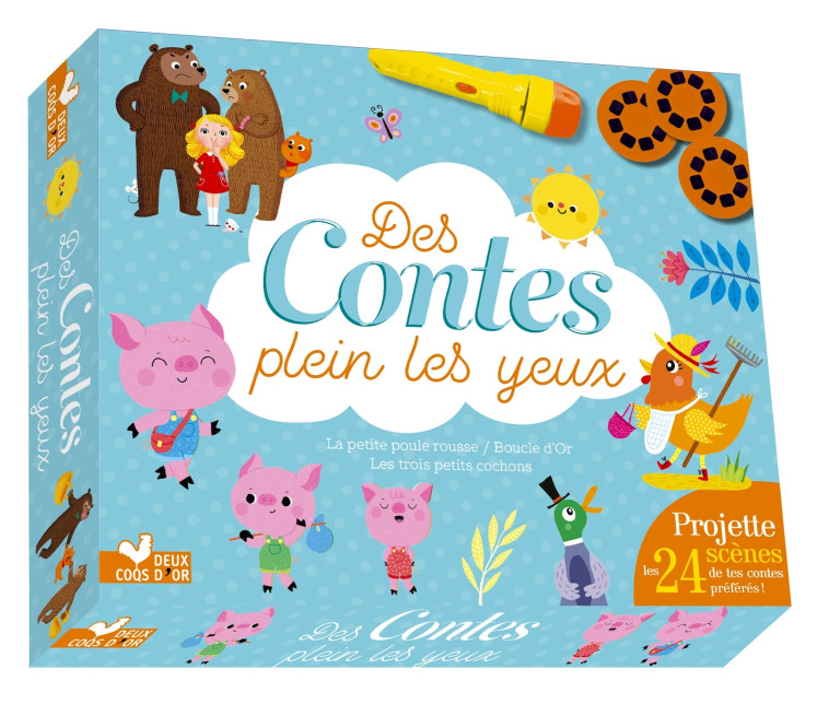 Des contes plein les yeux - coffret avec lampe -   - DEUX COQS D OR