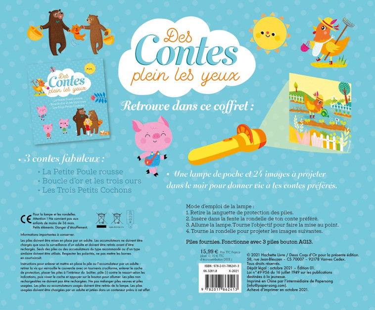 Des contes plein les yeux - coffret avec lampe -   - DEUX COQS D OR