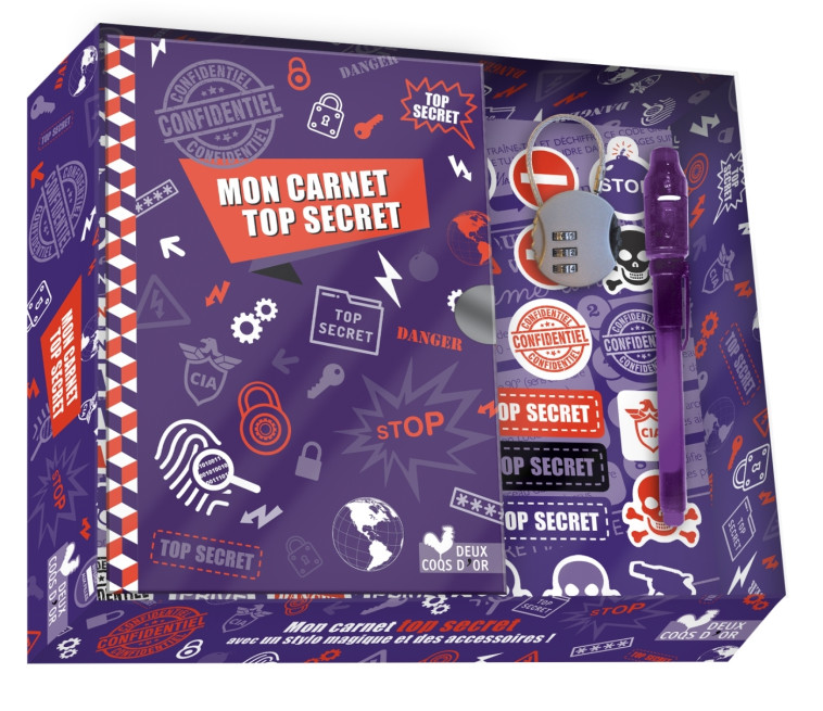 Mon carnet top secret  - coffret avec stylo magique - Marion Vandenbroucke - DEUX COQS D OR