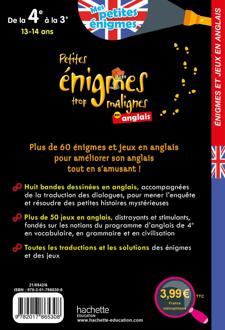 Petites énigmes trop malignes - Anglais de la 4e à la 3e - Cahier de vacances 2021 - Suzanna Robinson - HACHETTE EDUC