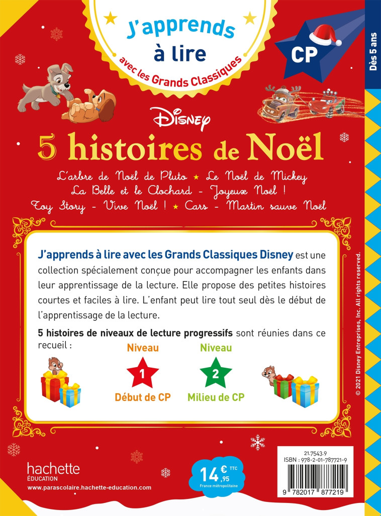 Disney - 5 histoires de Noël CP niveaux 1, 2, 3 - Isabelle Albertin - HACHETTE EDUC