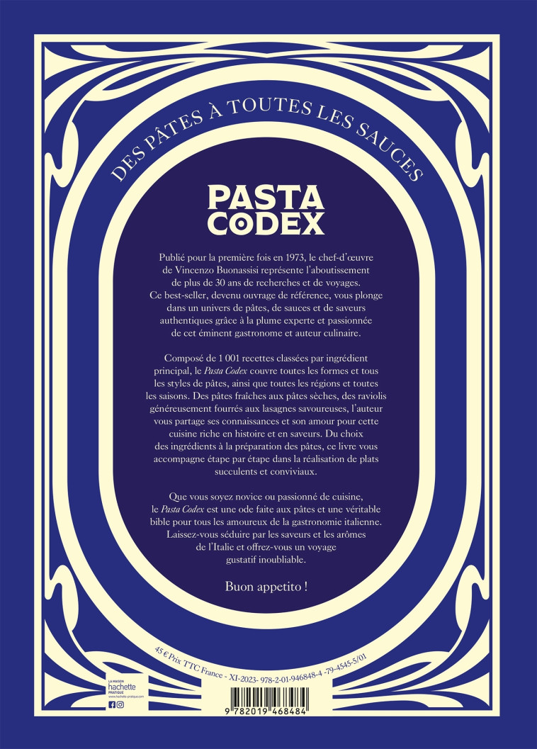 Pasta Codex - Vincenzo Buonassisi - HACHETTE PRAT