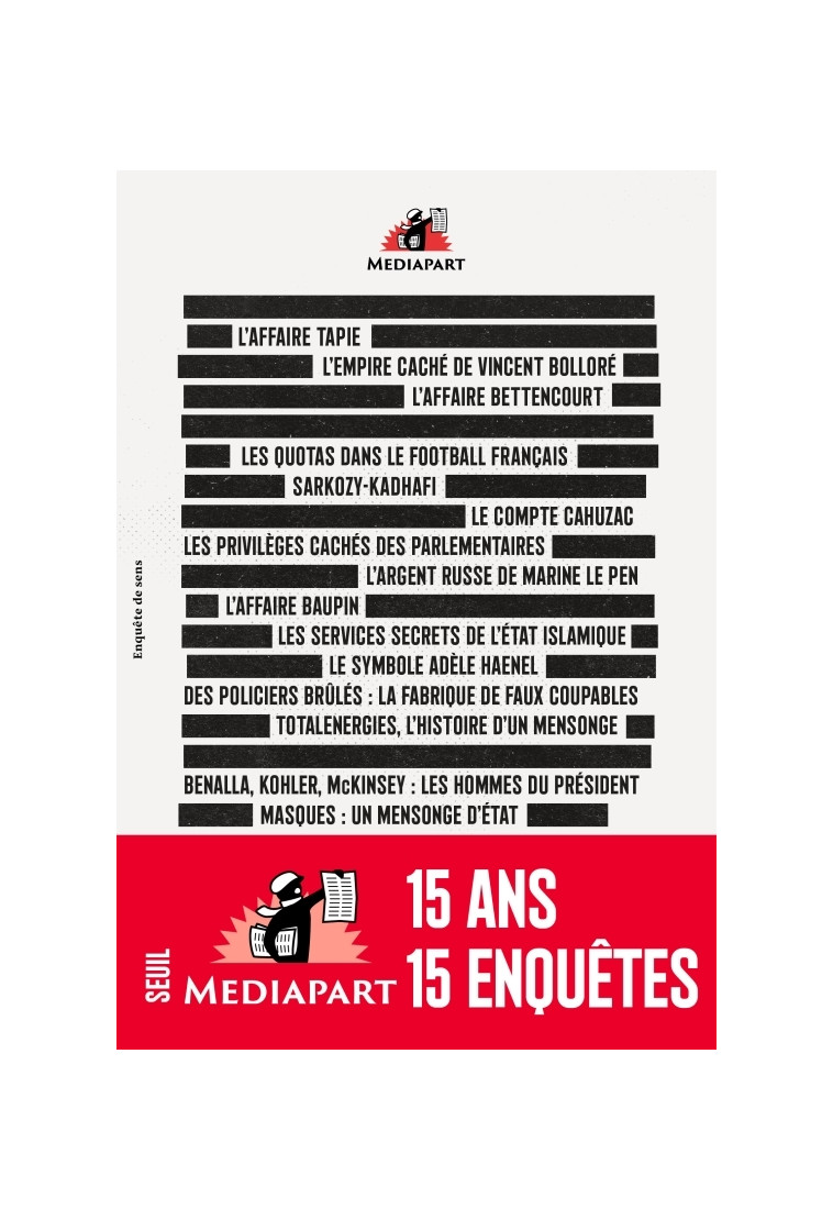 Mediapart. 15 grandes enquêtes - Fabrice Arfi - SEUIL