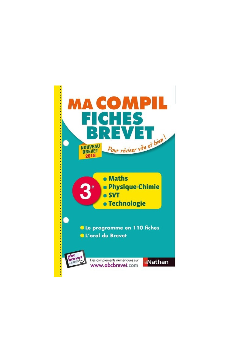 Ma compil fiches Brevet - Maths-Physique Chimie-SVT-Techno 3ème 2018 - Nicolas Coppens - NATHAN