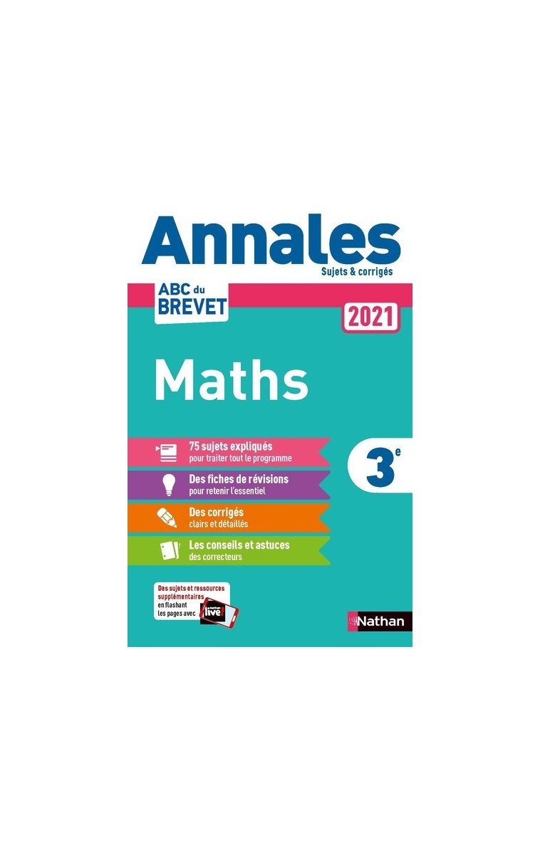 Annales Brevet 2021 Maths - Corrigé - Gilles Mora - NATHAN