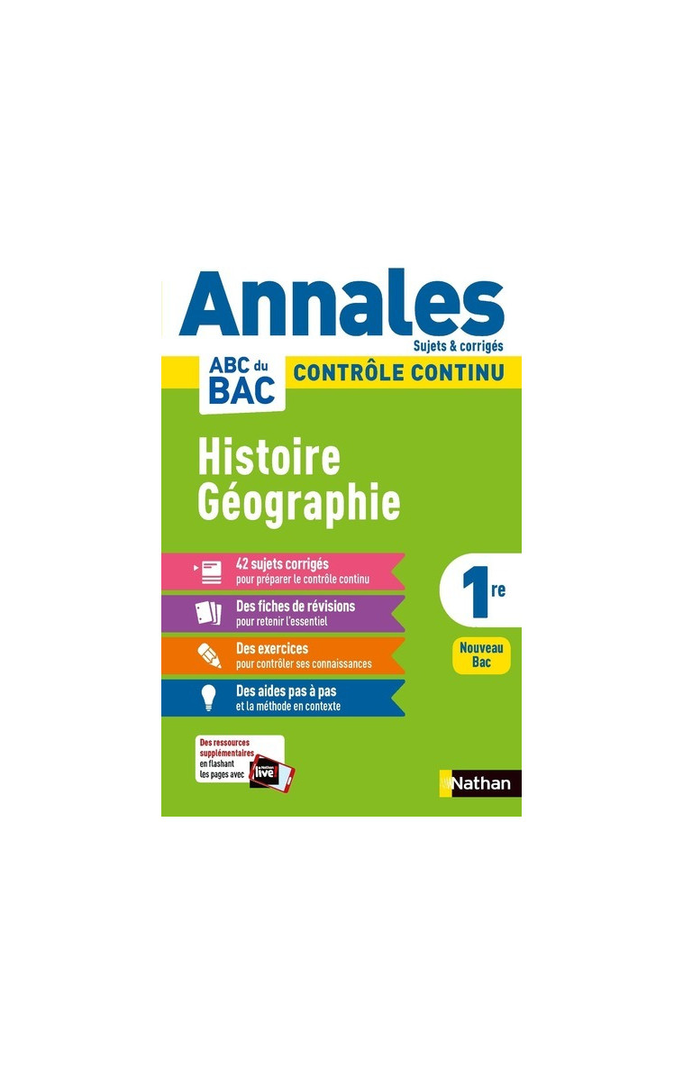 Annales ABC du BAC 2024 - Histoire-Géographie 1re - Corrigé - Servane Marzin - NATHAN