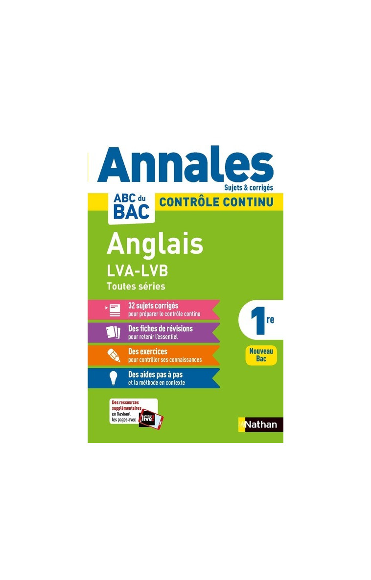 Annales ABC du BAC 2024 Anglais 1re - Corrigé - Sylvie Léger - NATHAN