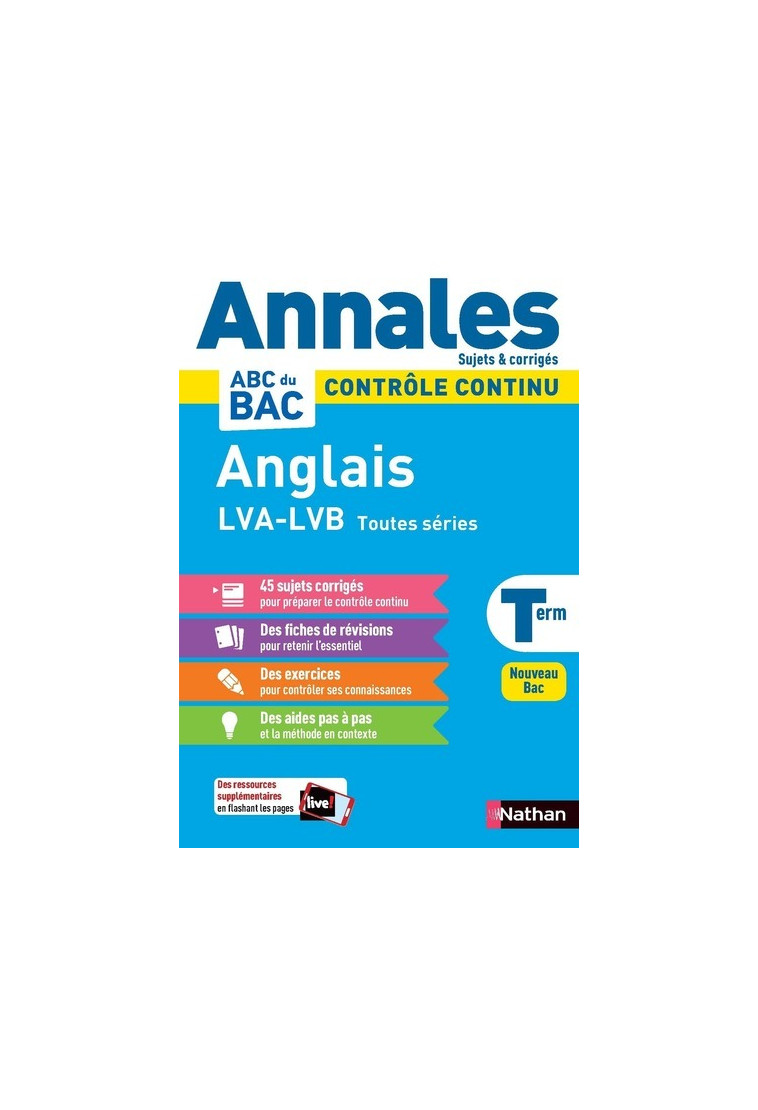 Annales Bac 2024 Anglais Terminale - Corrigé - Sylvie Léger - NATHAN