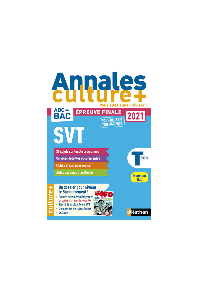 Annales Bac2021 SVT Terminale - Culture + - Christophe Durand - NATHAN