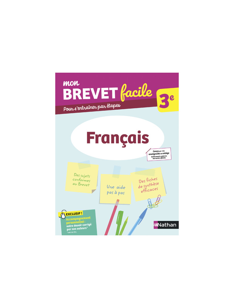 Mon Brevet facile - Français 3e - Thomas Bouhours - NATHAN