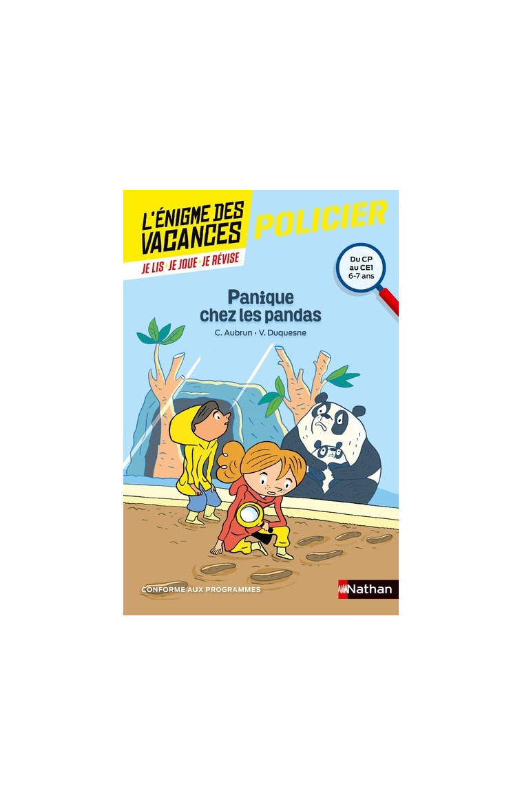 Enigmes des Vacances CP-CE1 Panique chez les pandas - Claudine Aubrun - NATHAN