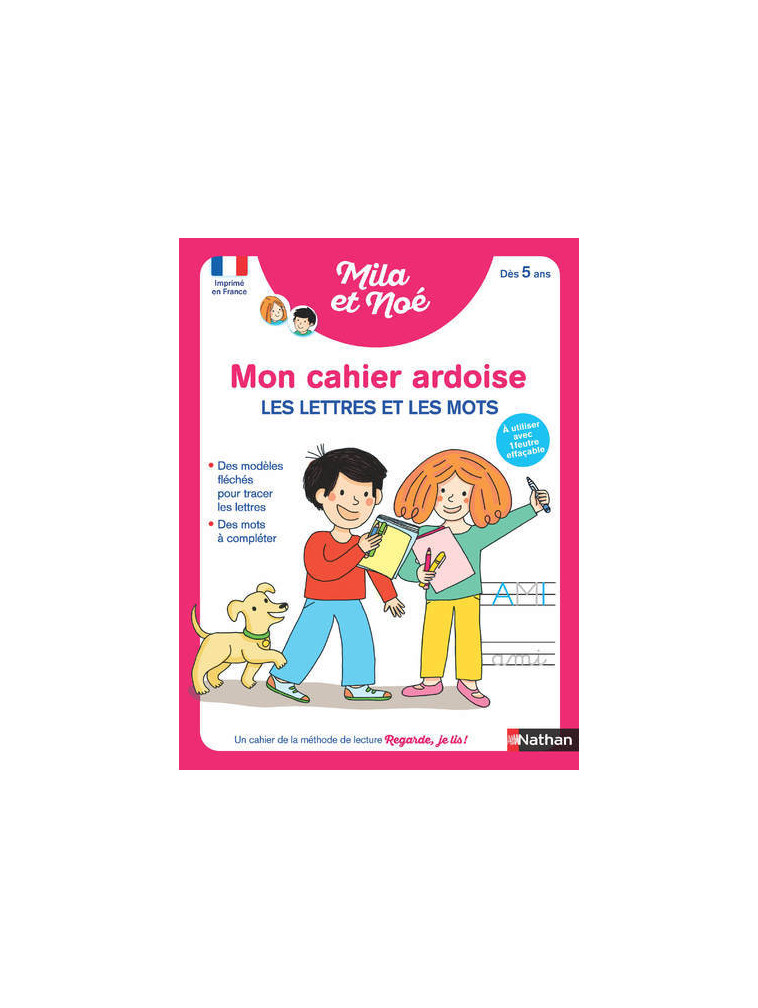 Mon cahier ardoise - Les lettres et les mots dès 5 ans - Marion Piffaretti - NATHAN