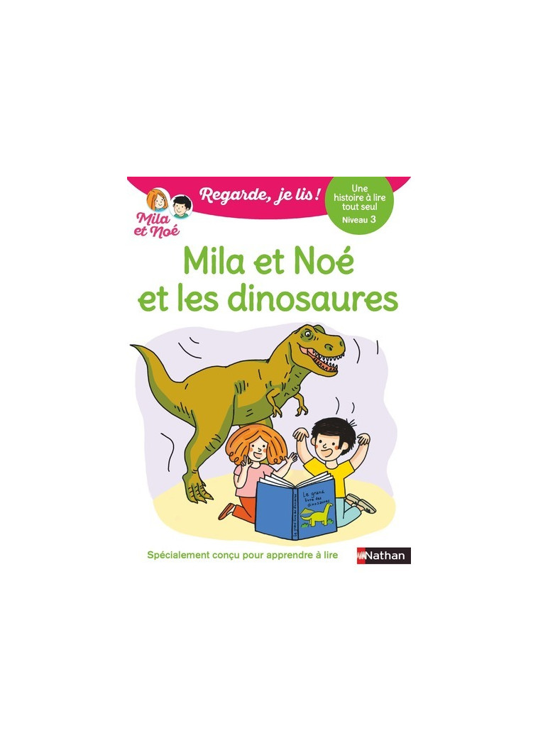 Regarde je lis ! Une histoire à lire tout seul - Mila et Noé et les dinosaures Niv3 - Éric Battut - NATHAN