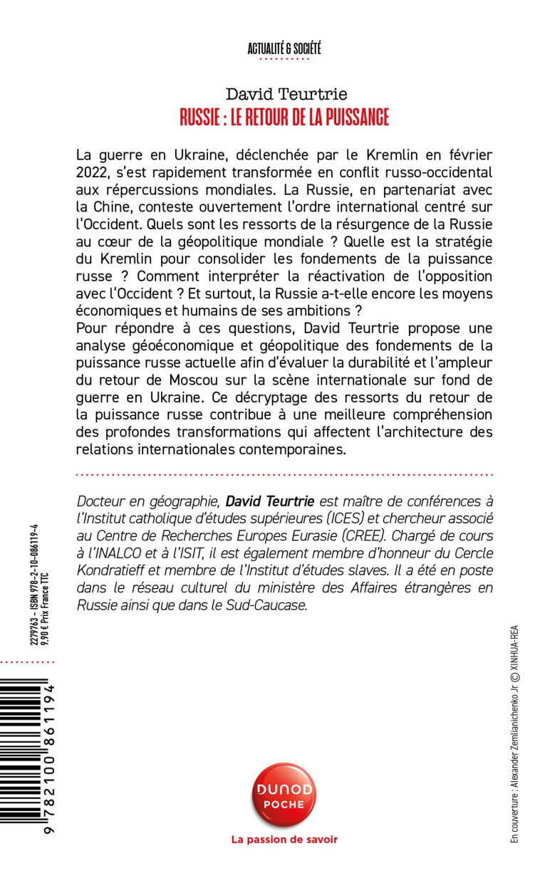 Russie : le retour de la puissance - David Teurtrie - DUNOD