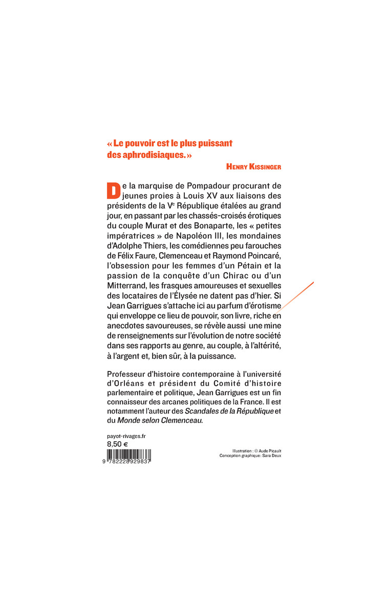 Une histoire érotique de l'Elysée - Jean Garrigues - PAYOT