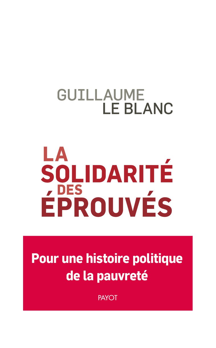 La Solidarité des éprouvés - Guillaume Le Blanc - PAYOT