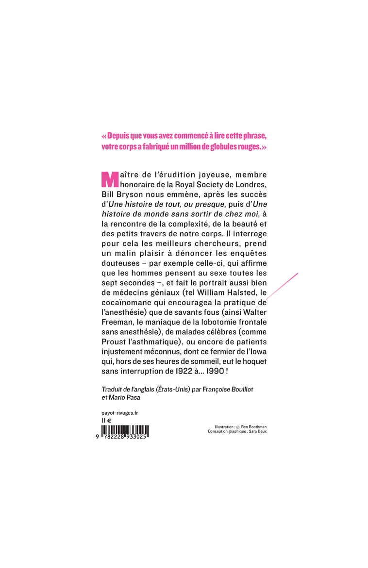 Une histoire du corps humain à l'usage de ses occupants - Bill Bryson - PAYOT