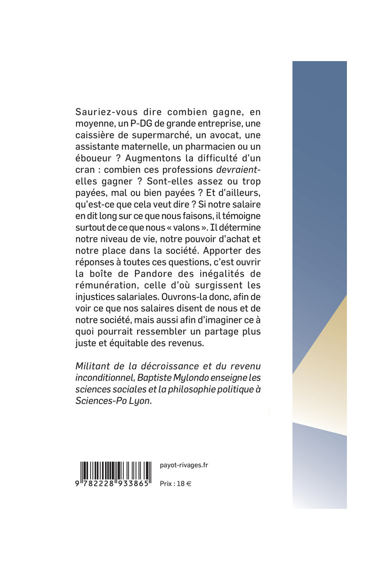 Ce que nos salaires disent de nous - Baptiste Mylondo - PAYOT