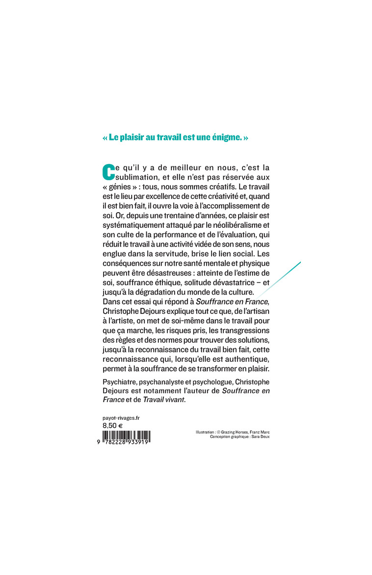 Ce qu'il y a de meilleur en nous - Christophe Dejours - PAYOT