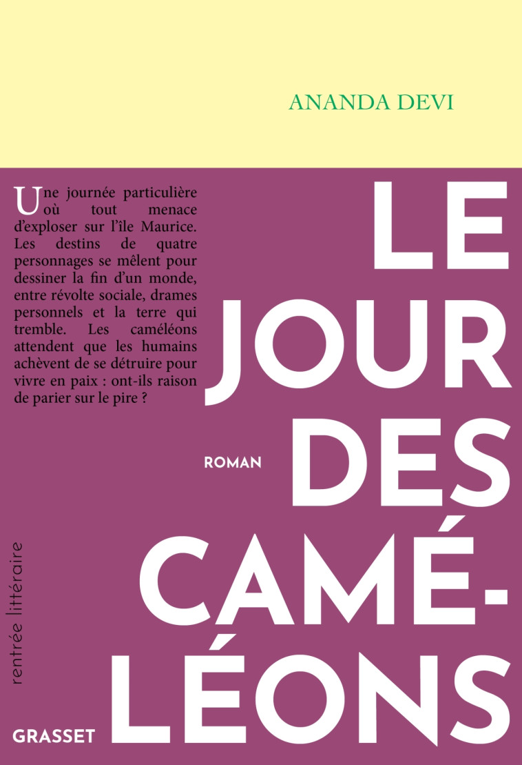 Le jour des caméléons - Ananda Devi - GRASSET