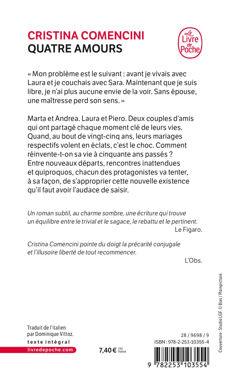 Quatre amours - Cristina Comencini - LGF