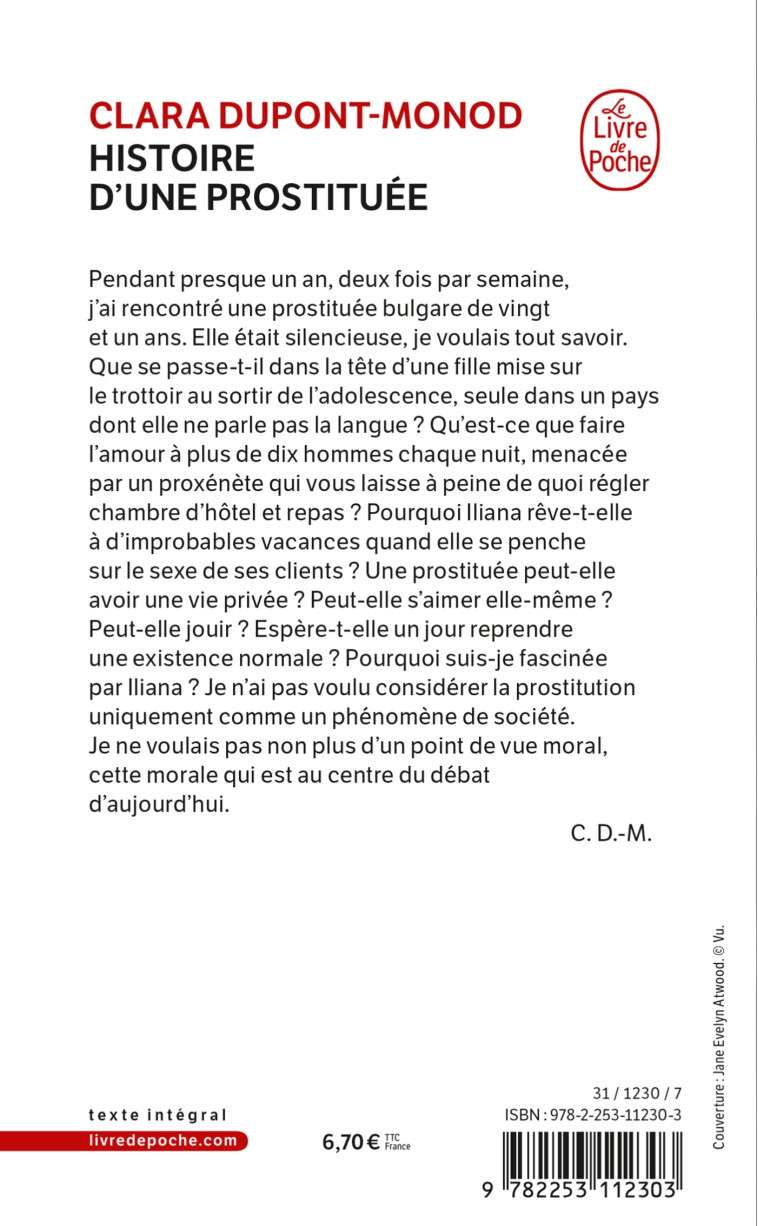 Histoire d'une prostituée - Clara Dupont-Monod - LGF