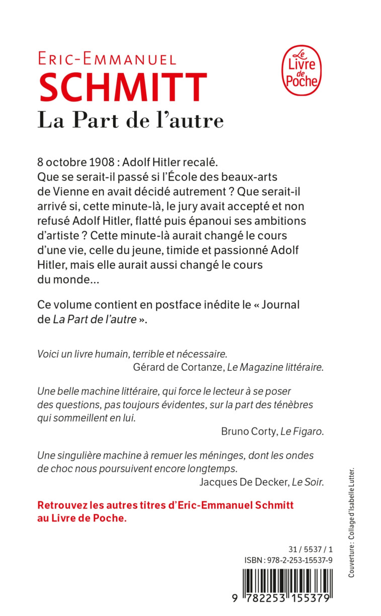 La Part de l'autre - Éric-Emmanuel Schmitt - LGF